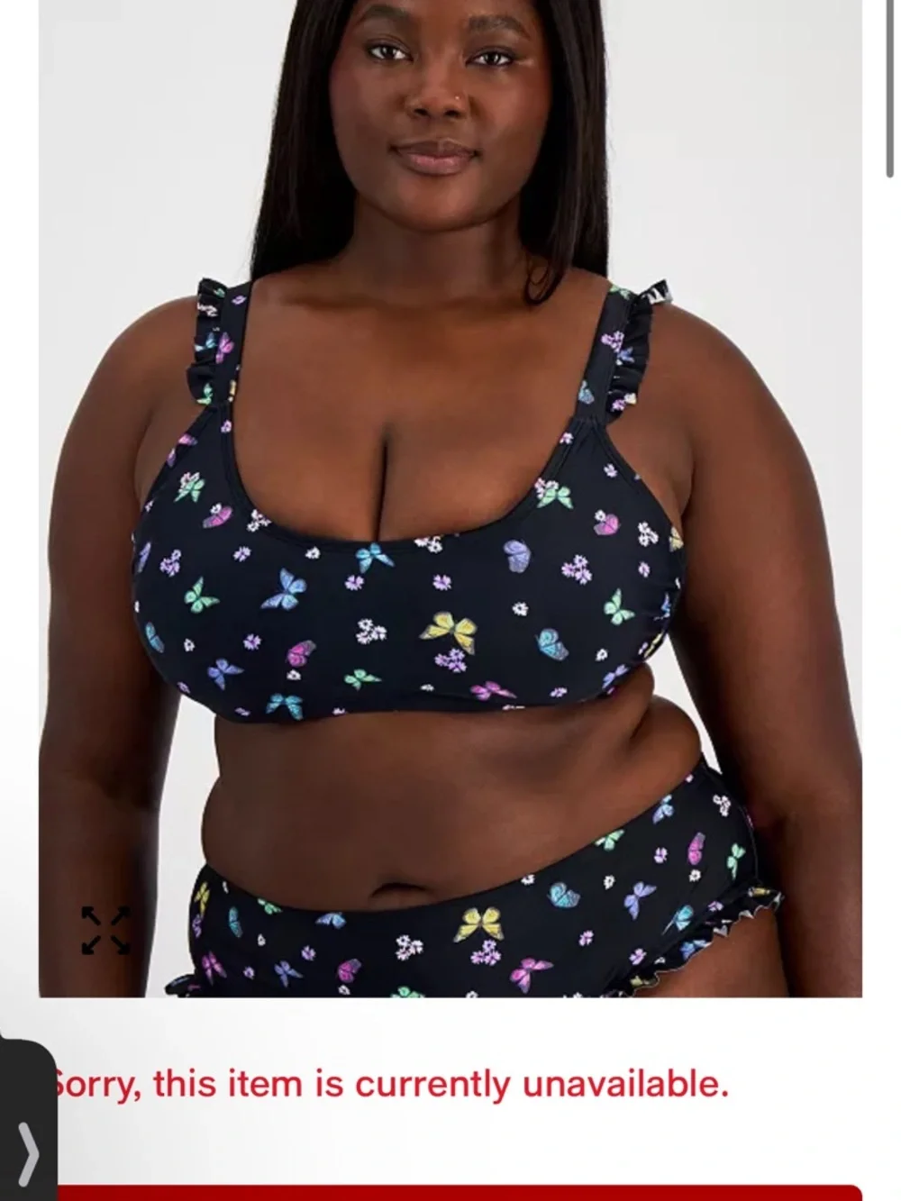 California Waves Plus Salt + Cove Plus Size Ruffled Butterfly-Print Swim 16/18